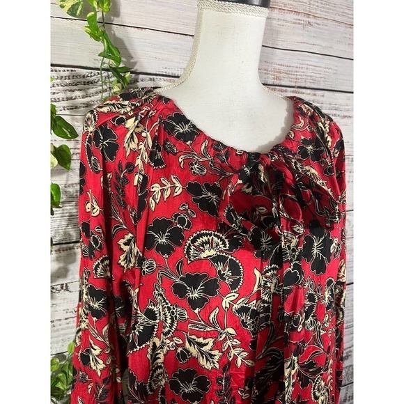 Masai Copenhagen Dress Small Medium Red Blue Floral Lagenlook Wedding Church - Picture 8 of 13